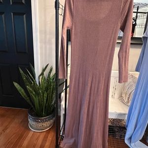 ASTR Brown (pinkish undertone) knit maxi or midi dress size XL